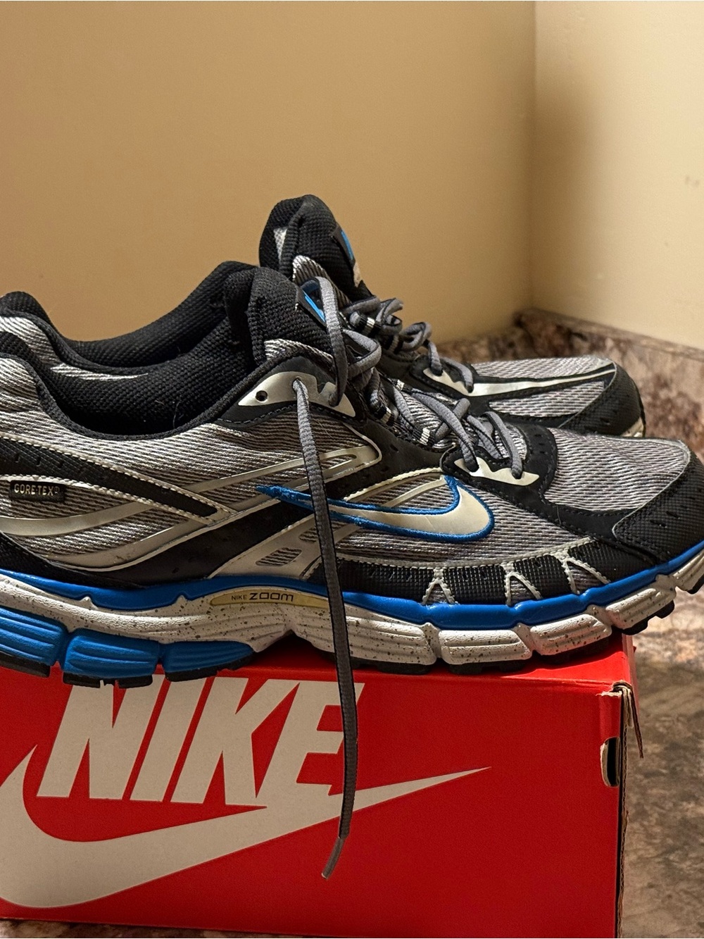 Nike Running Sneakers in Black, Gray & Blue Accent